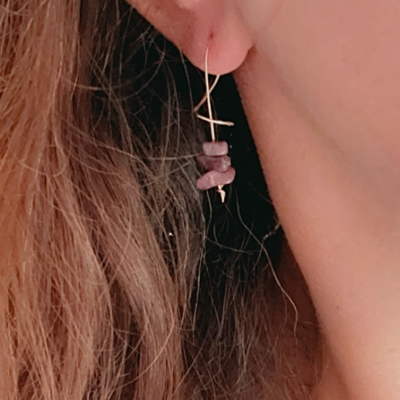Ruby Spiral Earrings