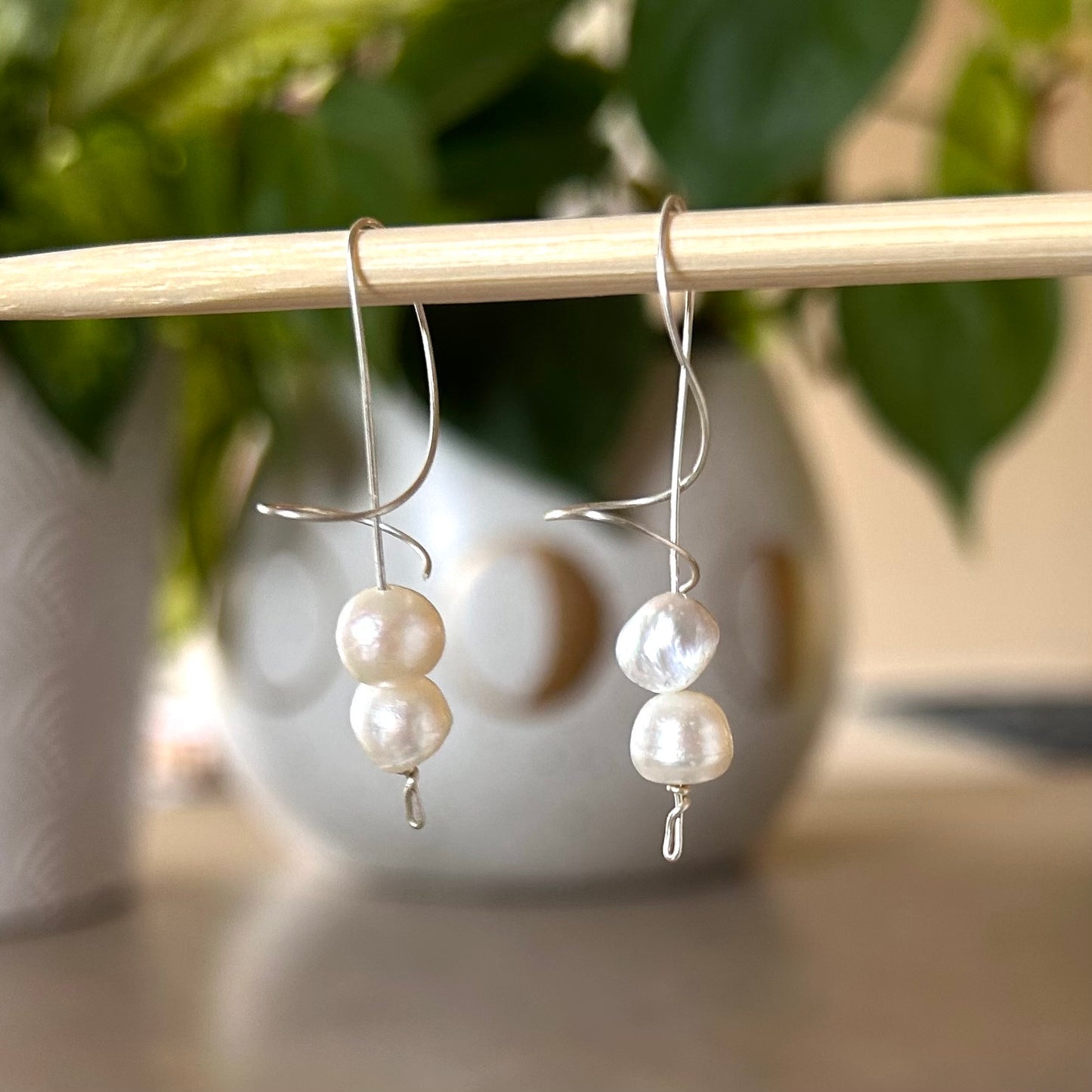 Pearl Spiral Earrings