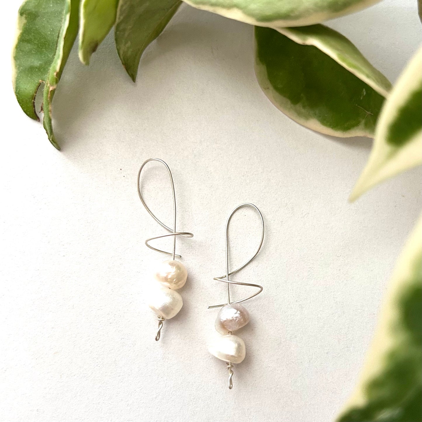 Pearl Spiral Earrings