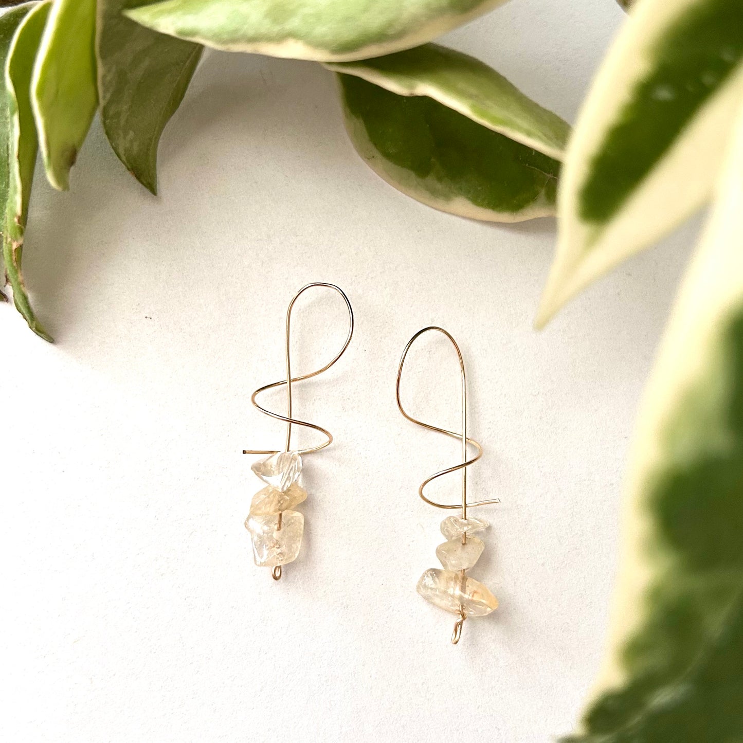 Citrine Spiral Earrings