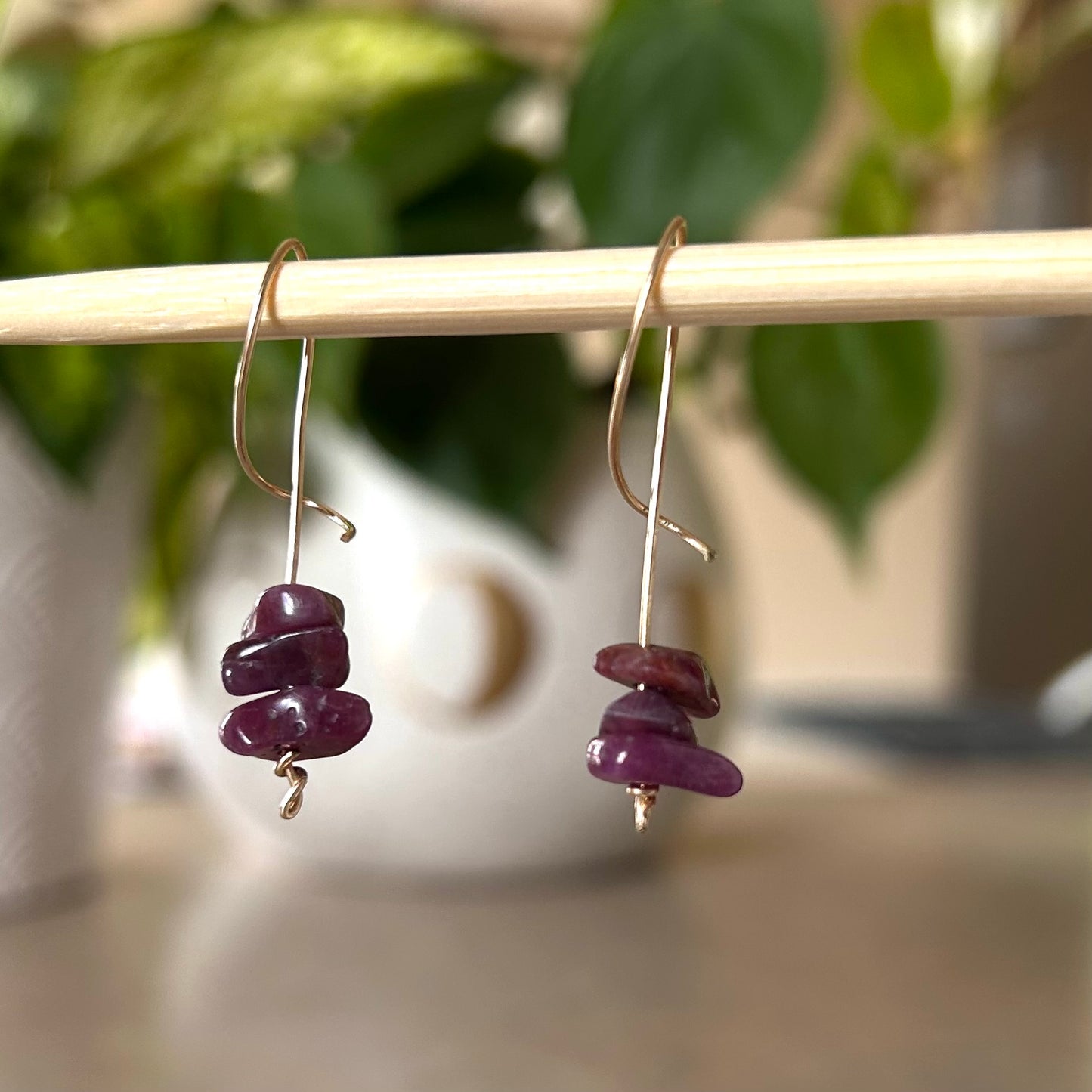 Ruby Spiral Earrings