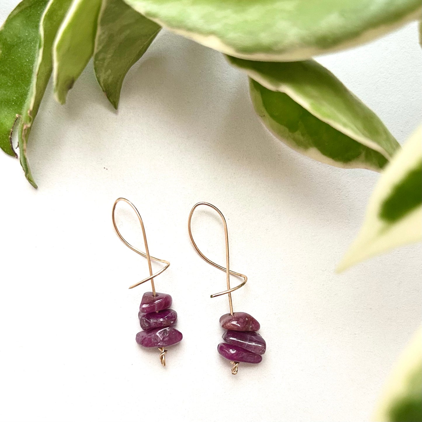Ruby Spiral Earrings