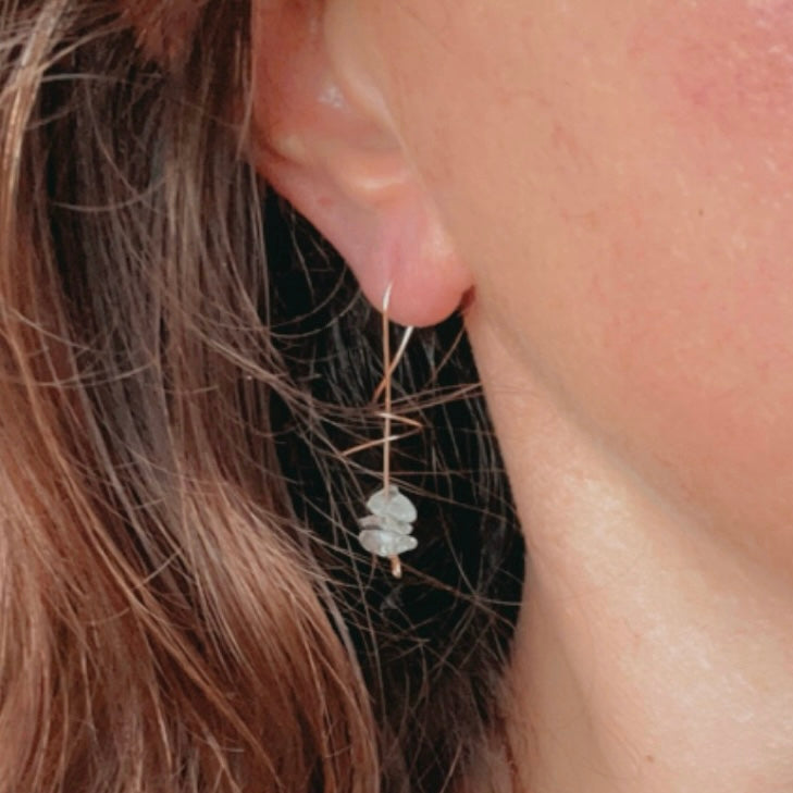 Aquamarine Spiral Earrings