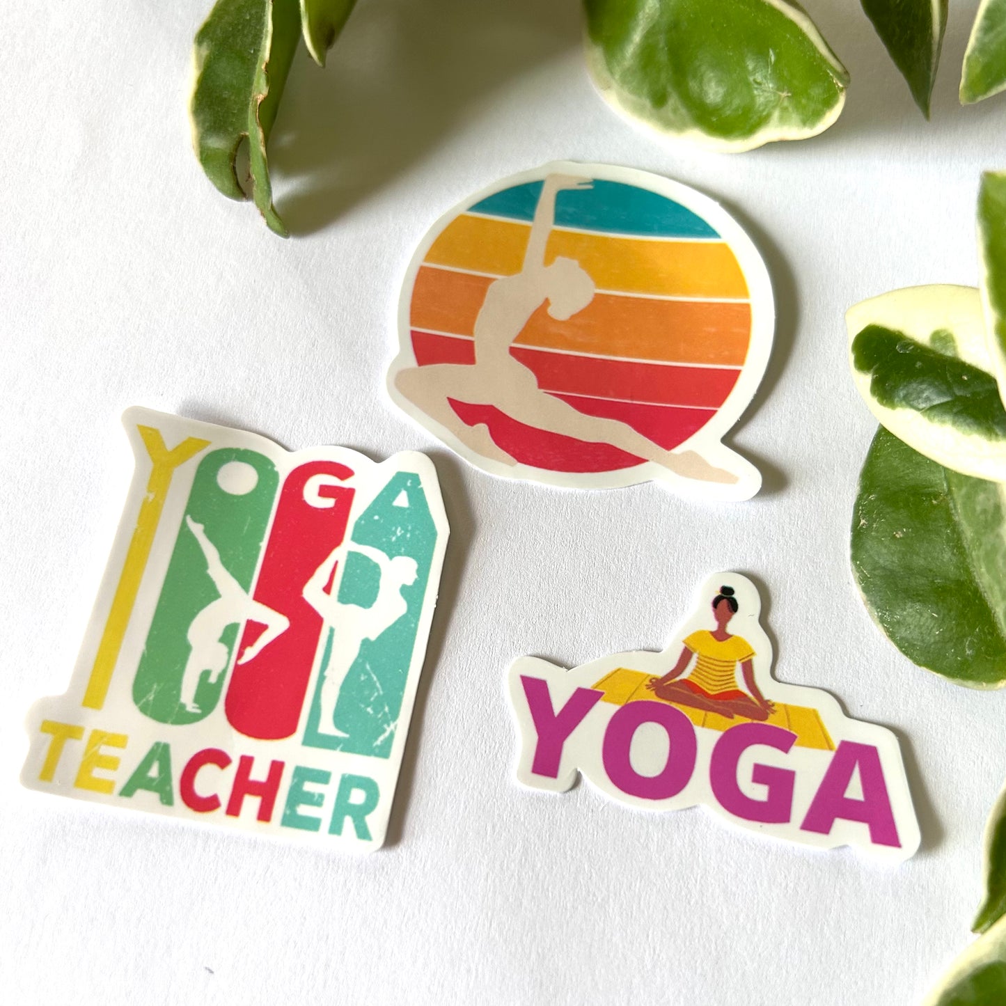 Teacher Tropical Vibe💗💛🩵 Yoga Sticker Set