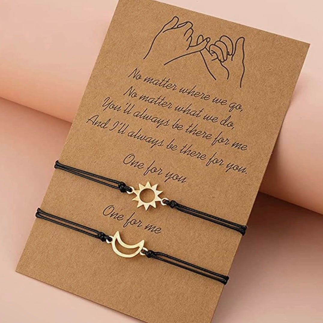 *Sun + Moon* Gold Bracelet Set