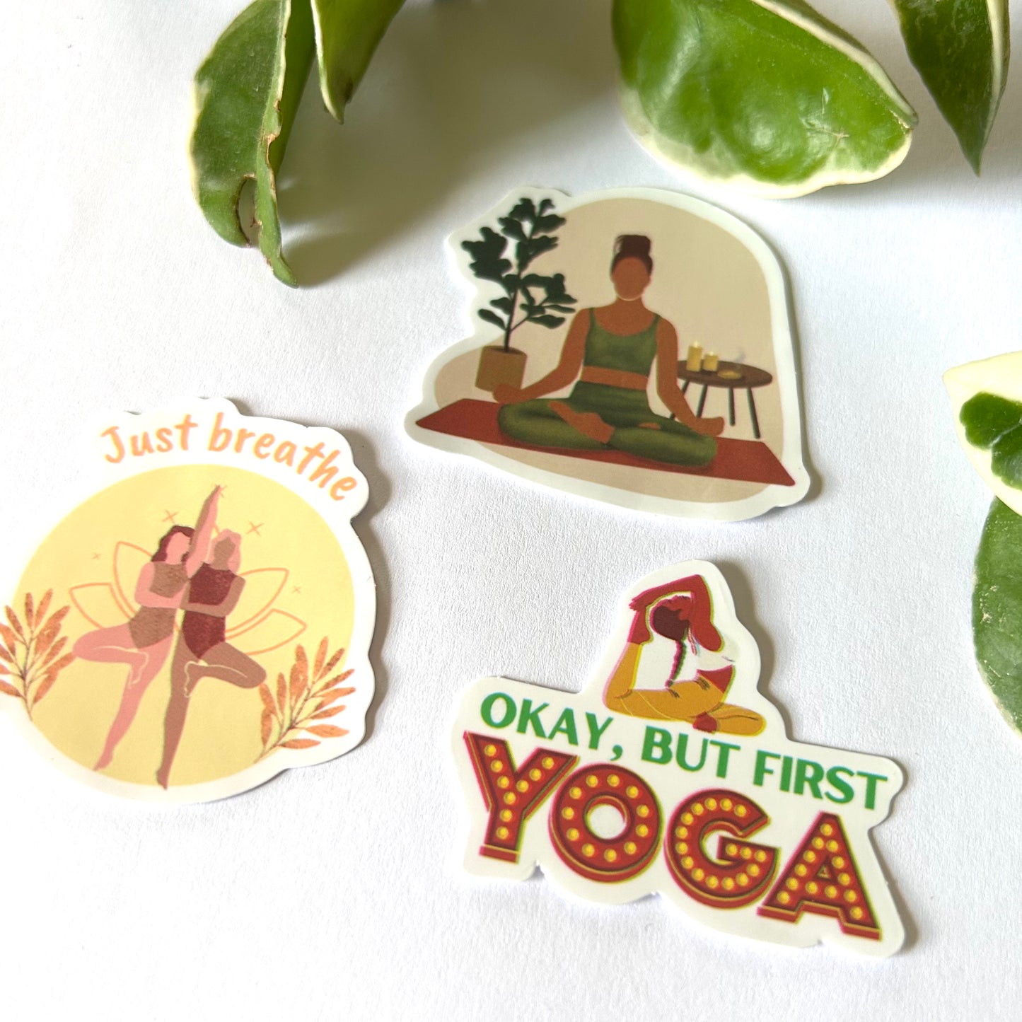 Just Breathe💛🤎Yoga Sticker Set