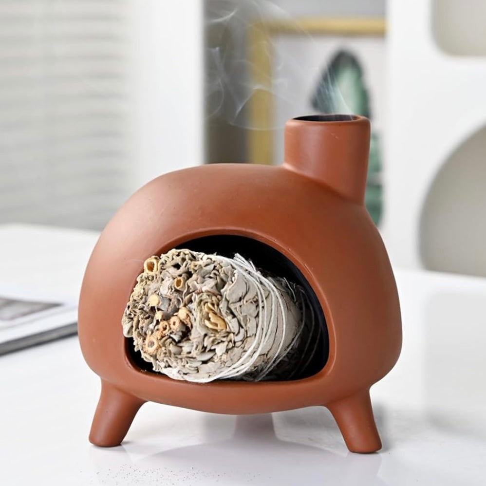 Mini Terracotta Round Incense Burner