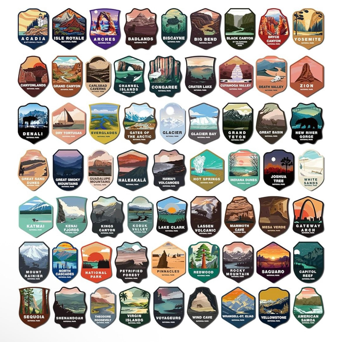 ⛰️🌲National Parks •Magnets Set of 63