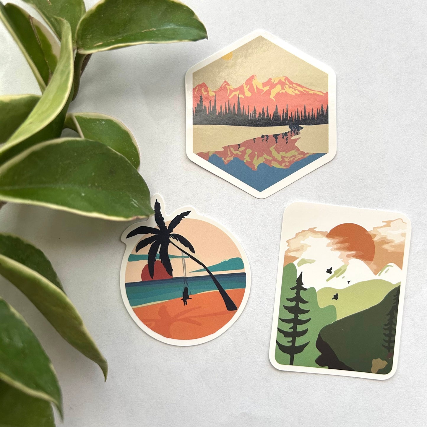 Beach +🏝️ Mountain ⛰️ Sticker Set