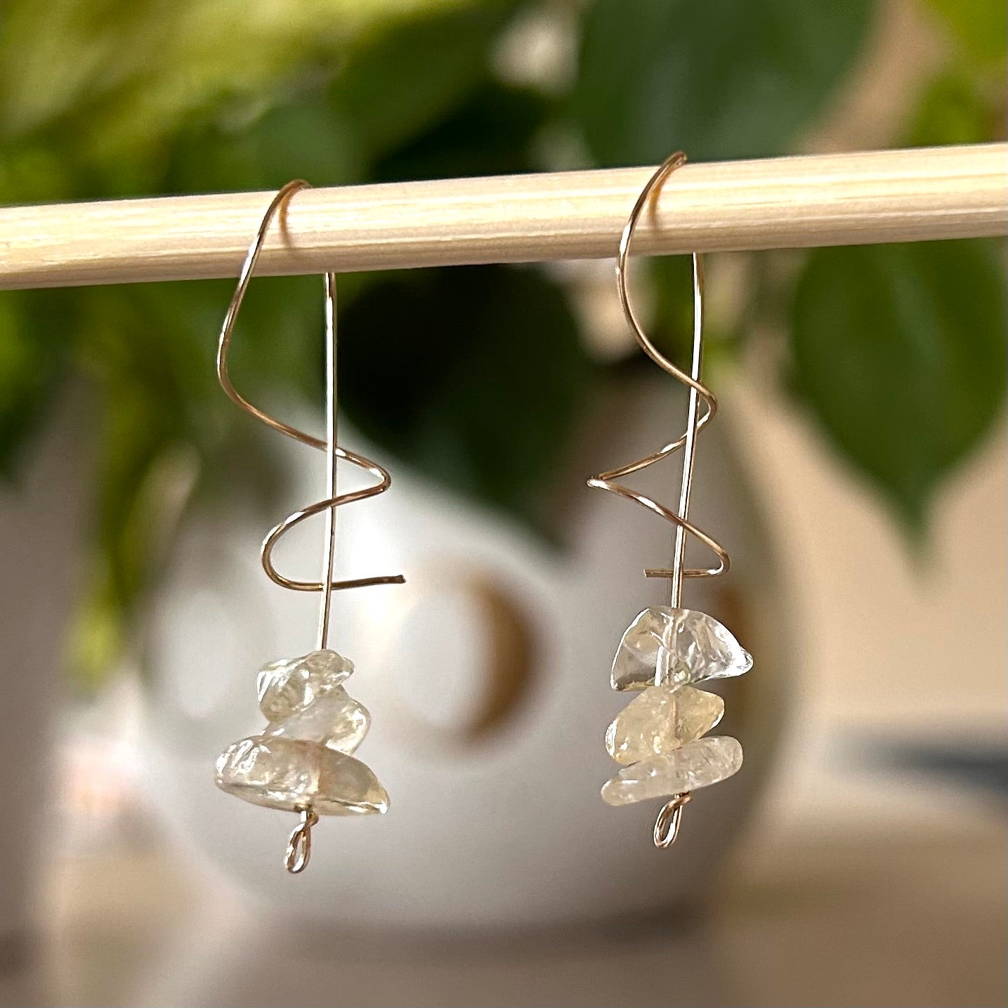 Citrine Spiral Earrings