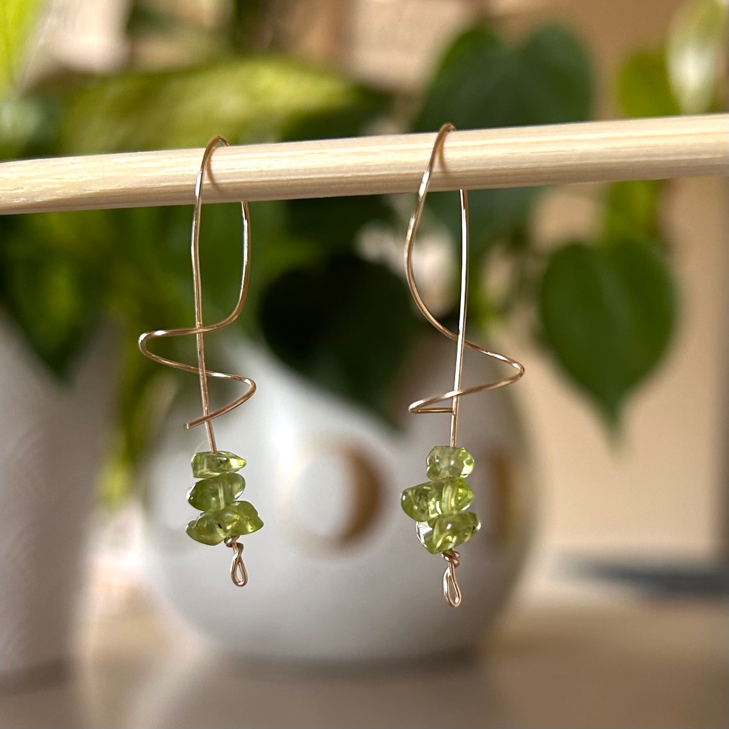Peridot Spiral Earrings