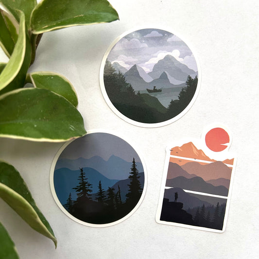 Mountain Fishing 🎣 Sticker Set