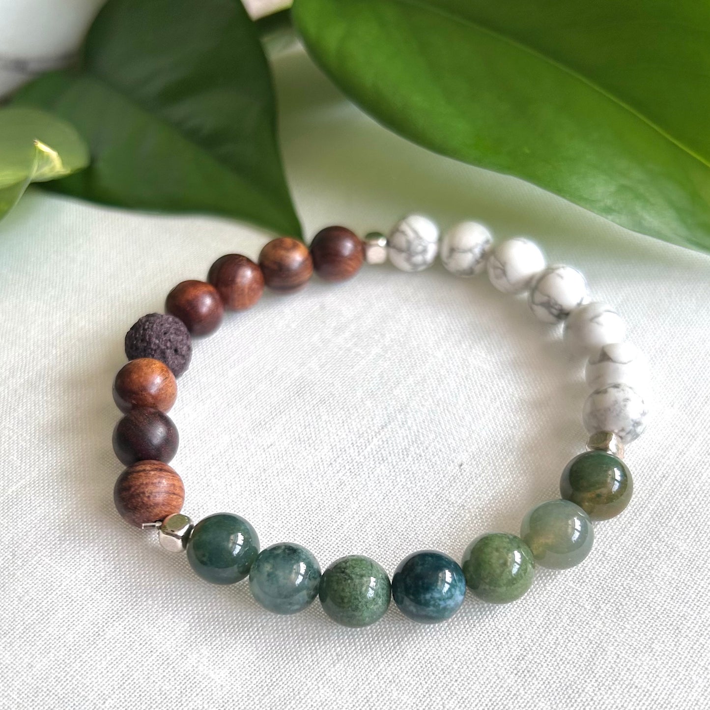 *Moss Agate* Anxiety Relief Essential Oil Bracelet
