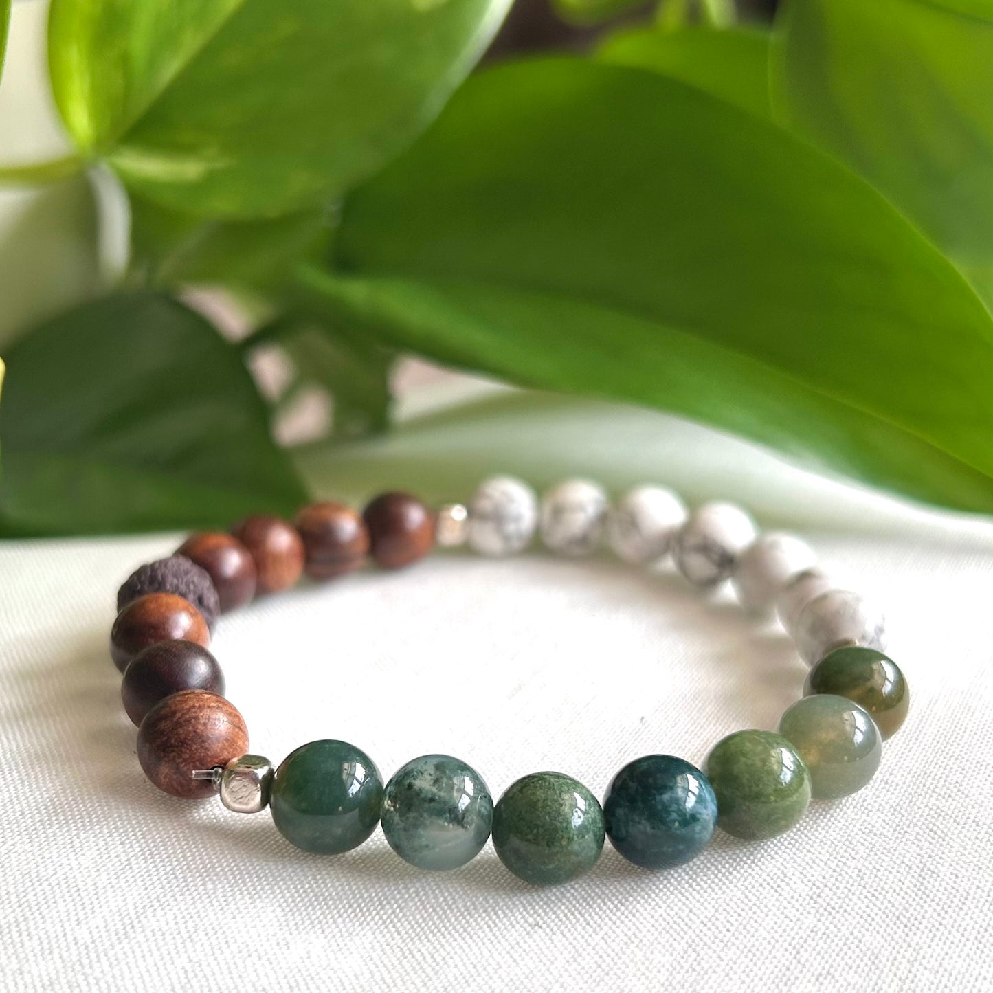 *Moss Agate* Anxiety Relief Essential Oil Bracelet