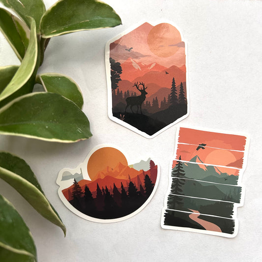 Sunset 🌅 Deer 🦌 Sticker Set