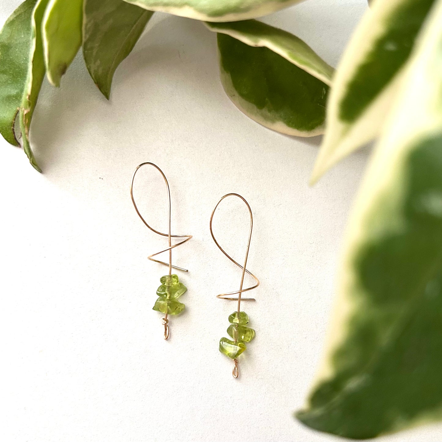 Peridot Spiral Earrings
