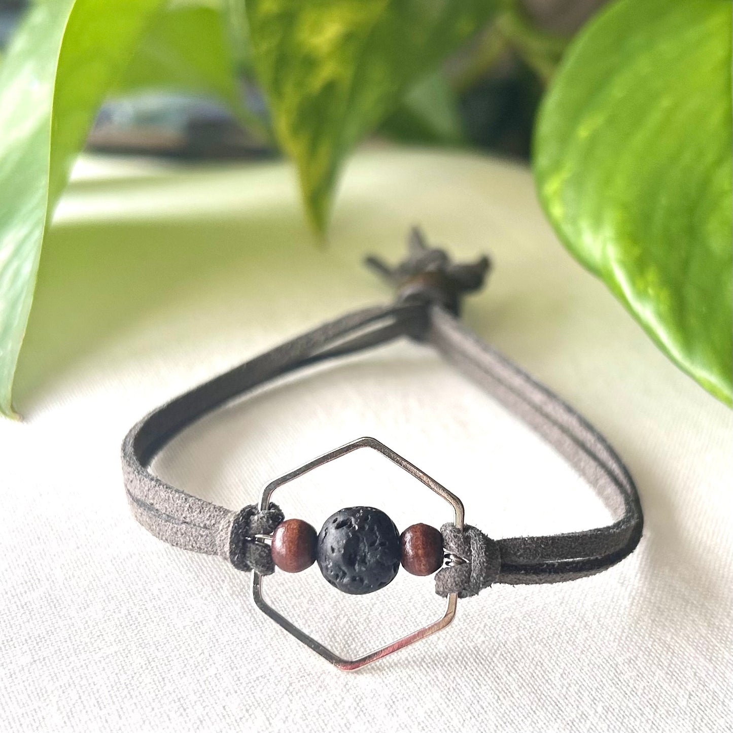 Silver Hexagon Essential Oil Bracelet