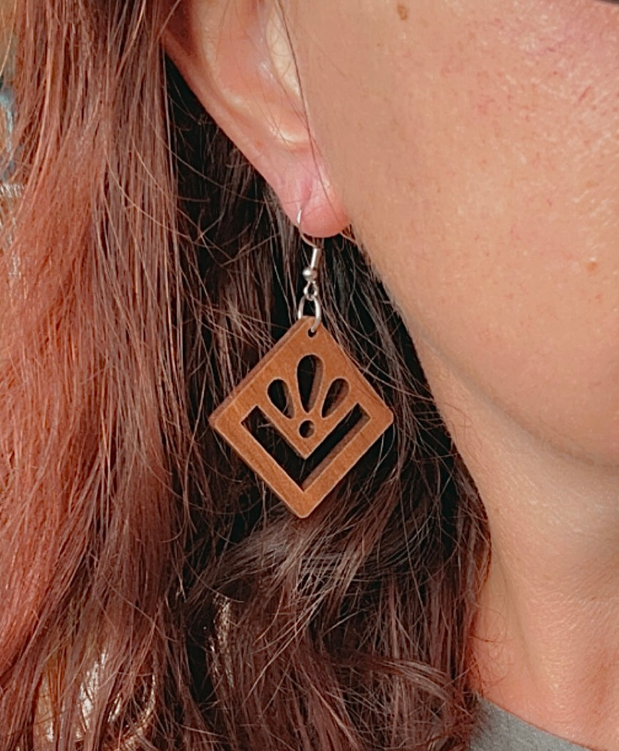 *Lotus* Wooden Earrings