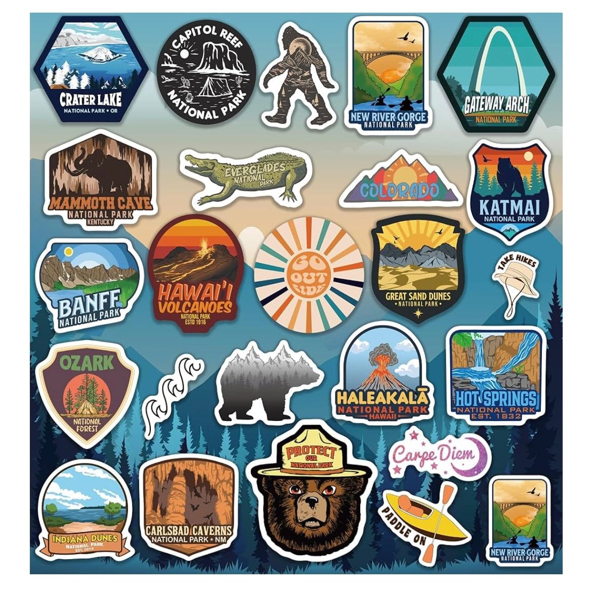⛰️🌲National Parks• 156 Sticker Collection