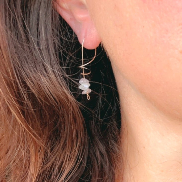 Opal Spiral Earrings