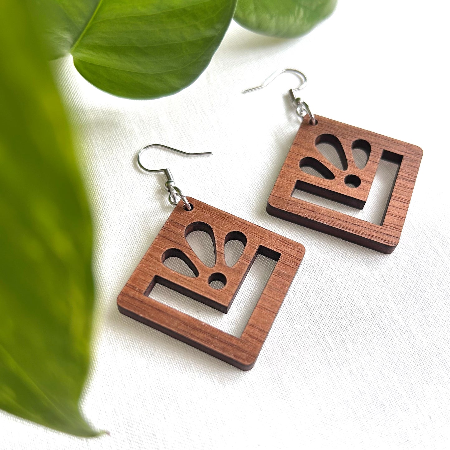 *Lotus* Wooden Earrings