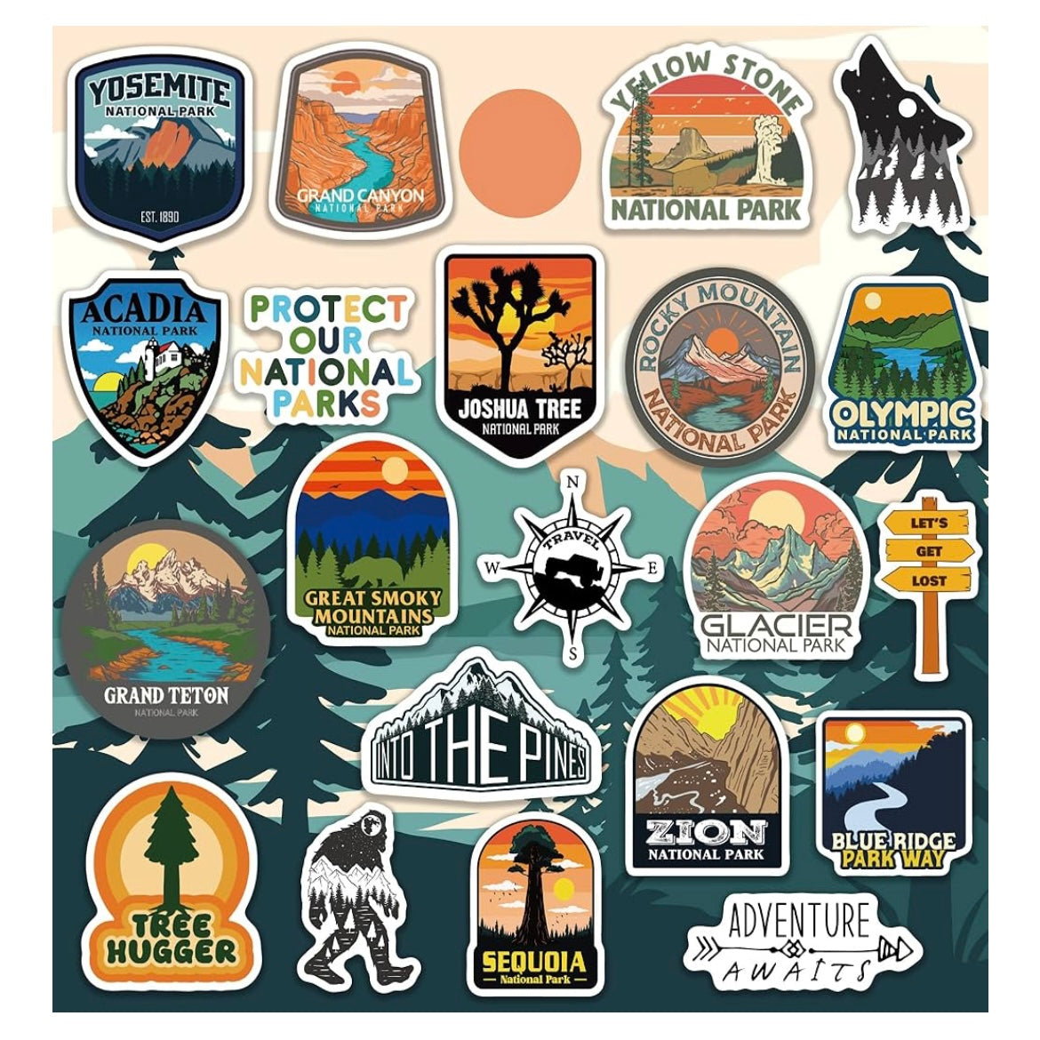 ⛰️🌲National Parks• 156 Sticker Collection