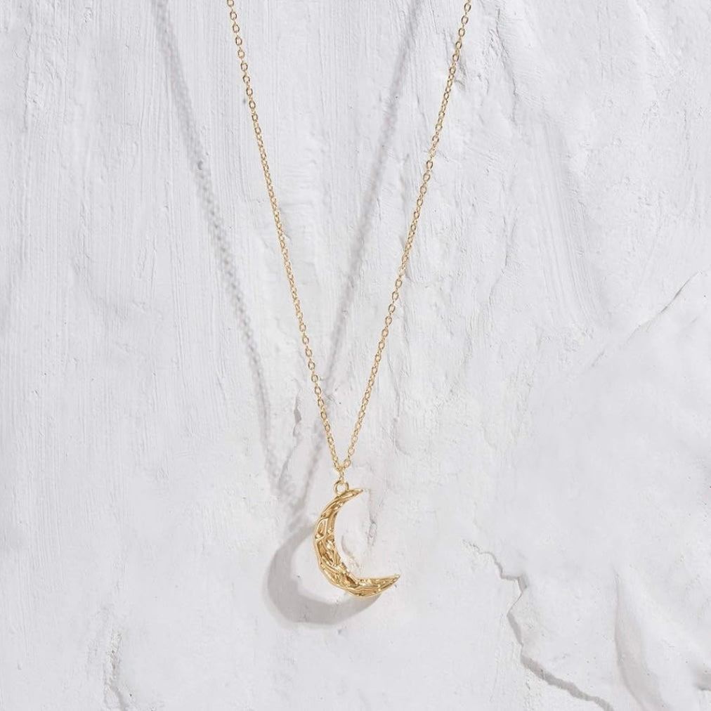🌙 Feminine Prana✨Gold Moon Necklace