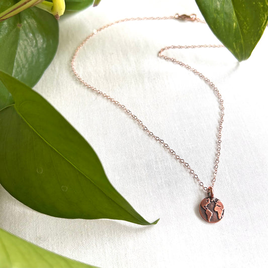 Mother Earth 🌎 18” 14k Rose Gold Necklace