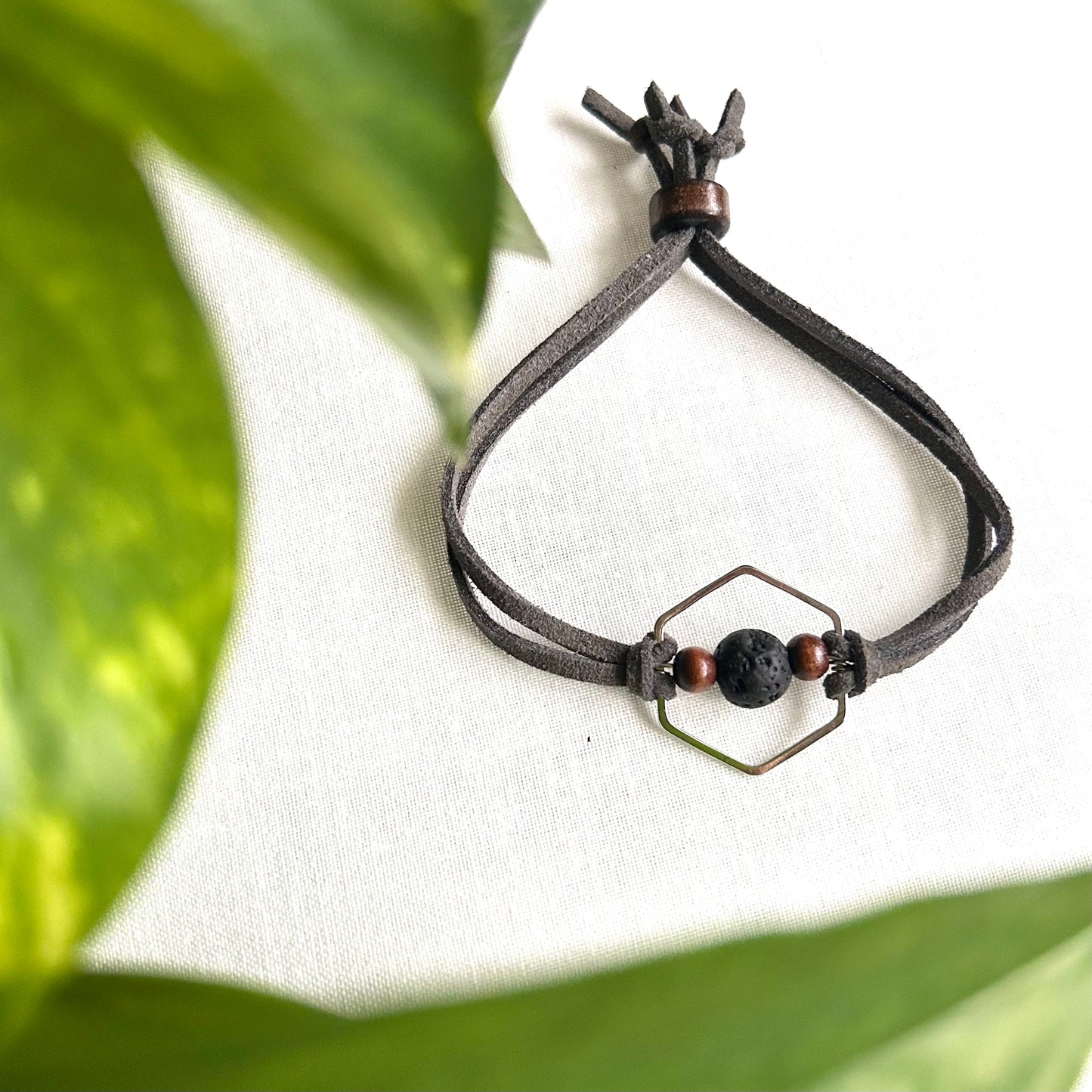Silver Hexagon Essential Oil Bracelet