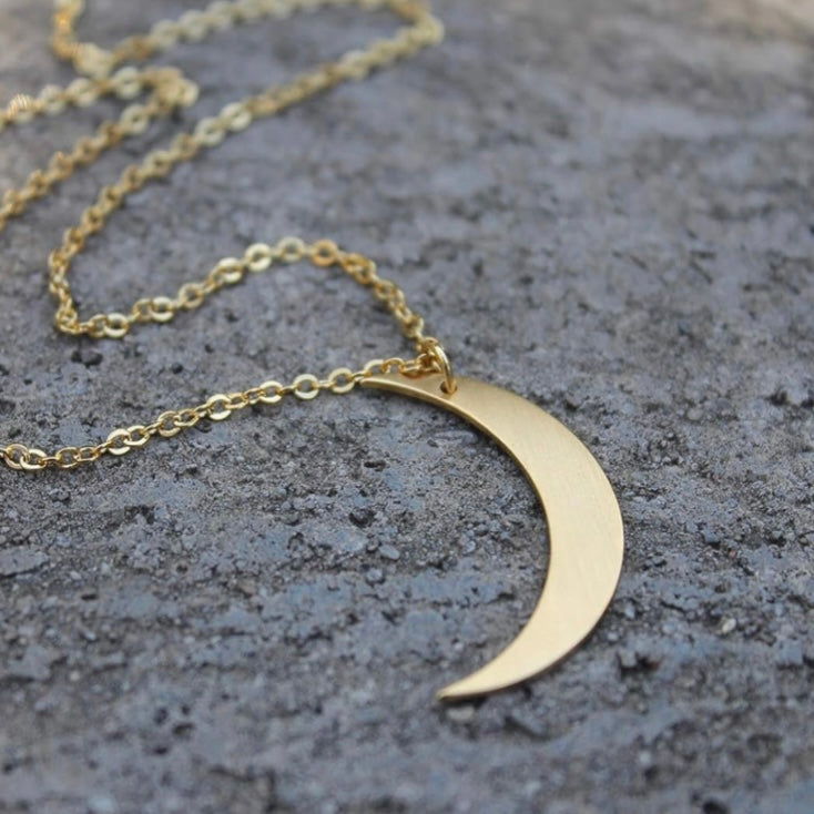 🌙Chandra Namaskar✨Gold Moon Necklace